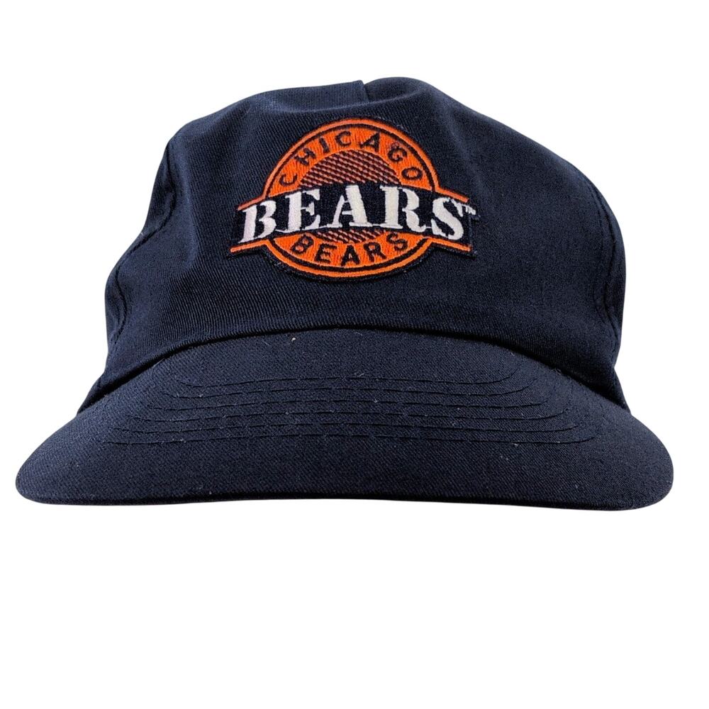 Chicago Bears Hat Alleson Athletic Cap Men's Adjustable Navy Orange NFL VTG